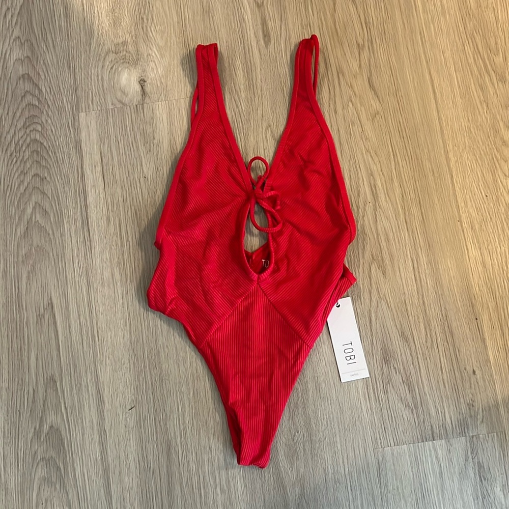 Red One Piece Bathing Suit